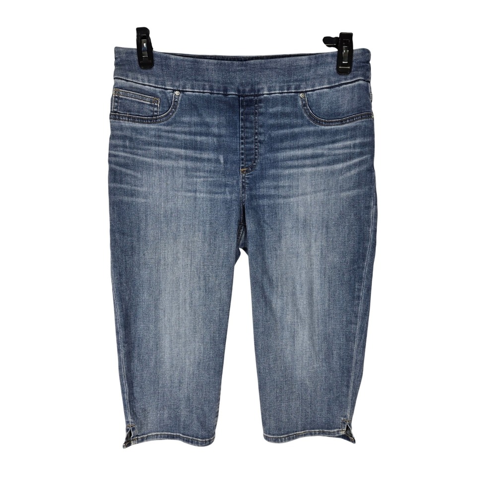 Chico's Capri Jeans Womens 8 Size 1 Pull On Medium Wash Blue Stretch